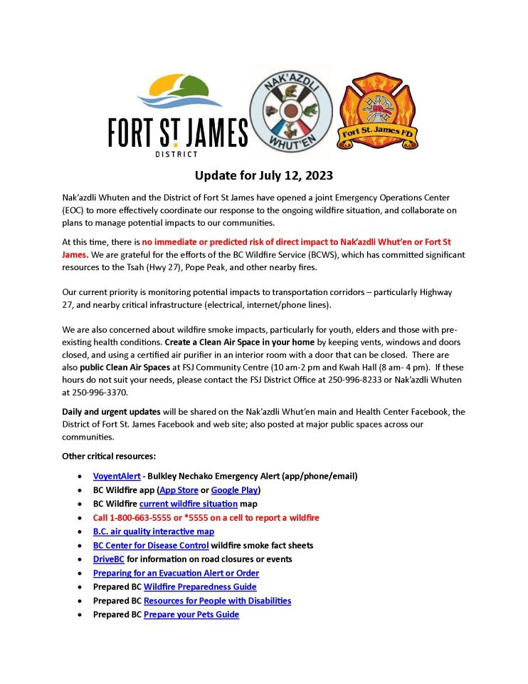 Eoc Update For July 12 2023 Nak Azdli Whut En